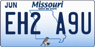 MO license plate EH2A9U