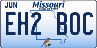 MO license plate EH2B0C