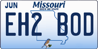 MO license plate EH2B0D