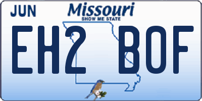 MO license plate EH2B0F