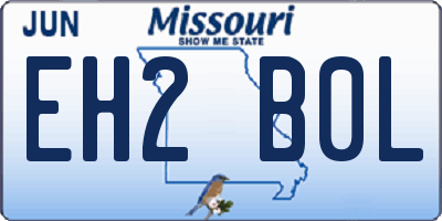 MO license plate EH2B0L