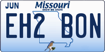 MO license plate EH2B0N