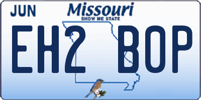 MO license plate EH2B0P