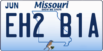 MO license plate EH2B1A