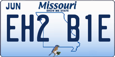 MO license plate EH2B1E
