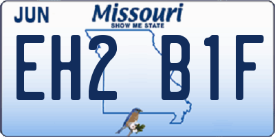 MO license plate EH2B1F