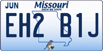 MO license plate EH2B1J