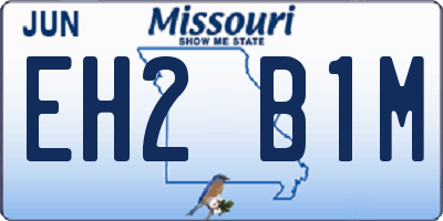 MO license plate EH2B1M
