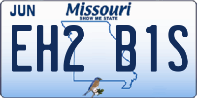 MO license plate EH2B1S