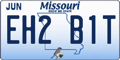 MO license plate EH2B1T
