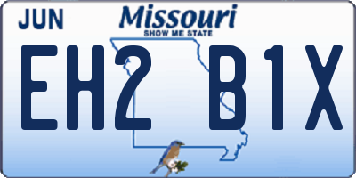 MO license plate EH2B1X