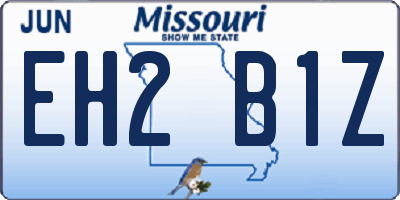 MO license plate EH2B1Z