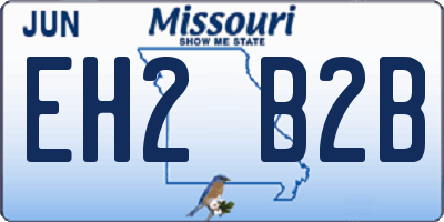 MO license plate EH2B2B