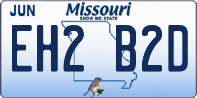 MO license plate EH2B2D