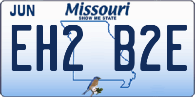MO license plate EH2B2E