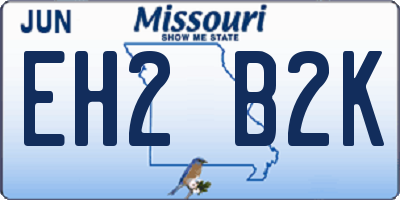 MO license plate EH2B2K
