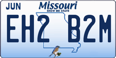 MO license plate EH2B2M