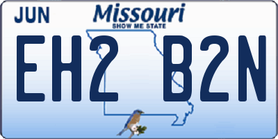 MO license plate EH2B2N