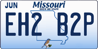 MO license plate EH2B2P