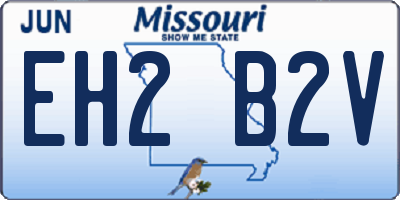 MO license plate EH2B2V