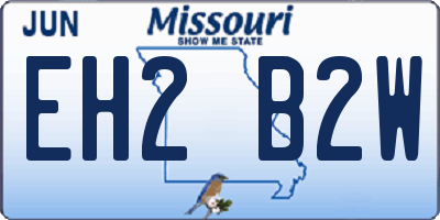 MO license plate EH2B2W