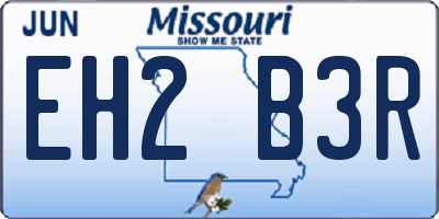 MO license plate EH2B3R