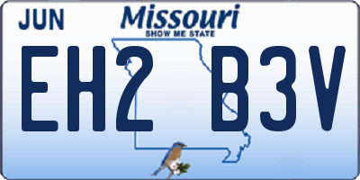 MO license plate EH2B3V
