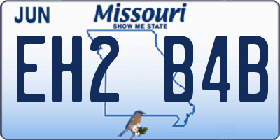 MO license plate EH2B4B
