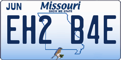 MO license plate EH2B4E