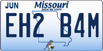 MO license plate EH2B4M