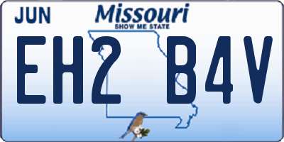 MO license plate EH2B4V