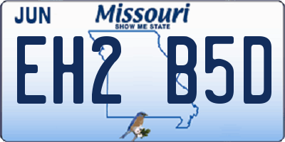 MO license plate EH2B5D