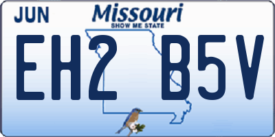 MO license plate EH2B5V