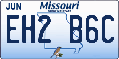 MO license plate EH2B6C