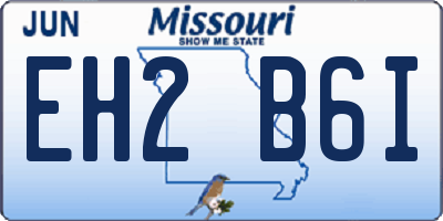 MO license plate EH2B6I