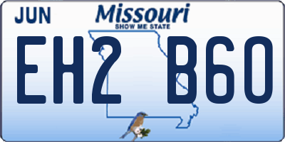 MO license plate EH2B6O