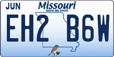 MO license plate EH2B6W
