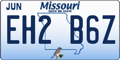 MO license plate EH2B6Z