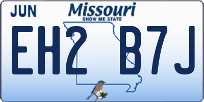 MO license plate EH2B7J