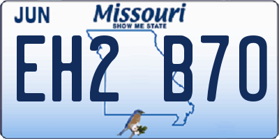 MO license plate EH2B7O