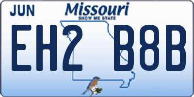 MO license plate EH2B8B