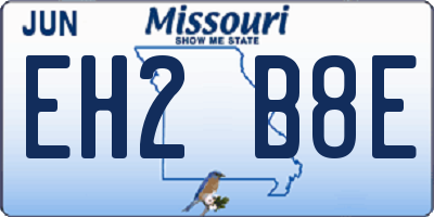 MO license plate EH2B8E