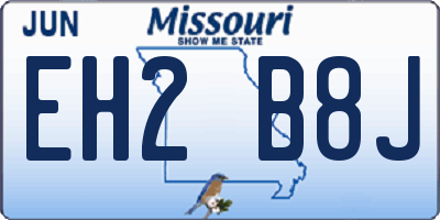 MO license plate EH2B8J