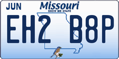 MO license plate EH2B8P