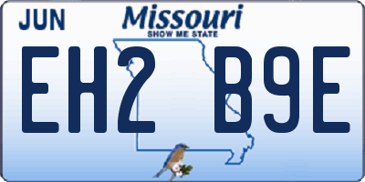 MO license plate EH2B9E