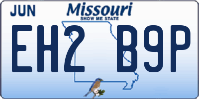 MO license plate EH2B9P
