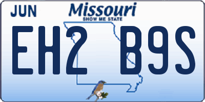 MO license plate EH2B9S