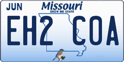 MO license plate EH2C0A