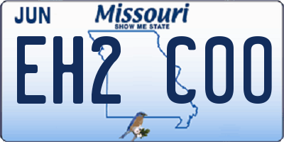 MO license plate EH2C0O