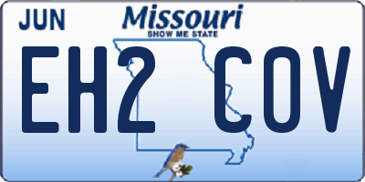 MO license plate EH2C0V
